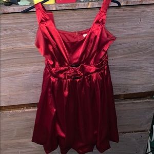Candies red silk dress